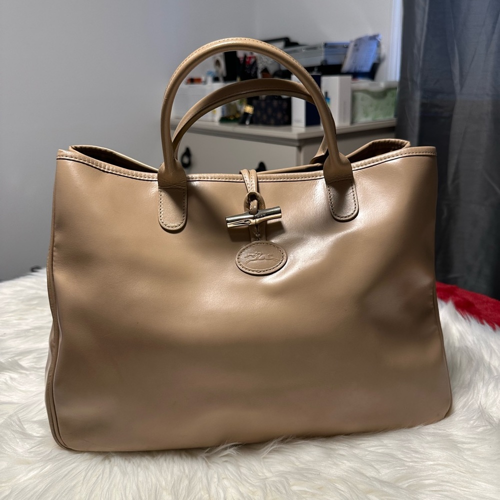 BEAUTIFUL - beige leather handbag